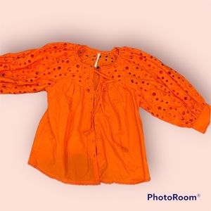New Without Tags - Anthropologie puff sleeve blouse/ light jacket - never worn!